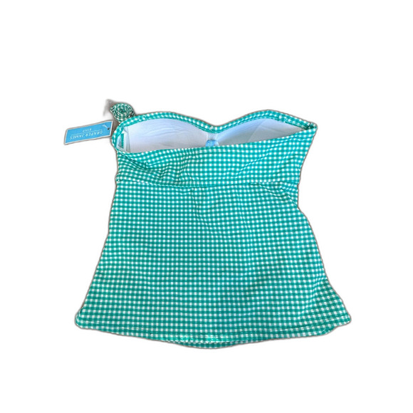 NWT Draper James Green Gingham Seersucker Twist Bandeaukini Tankini Top Size S - Picture 4 of 8